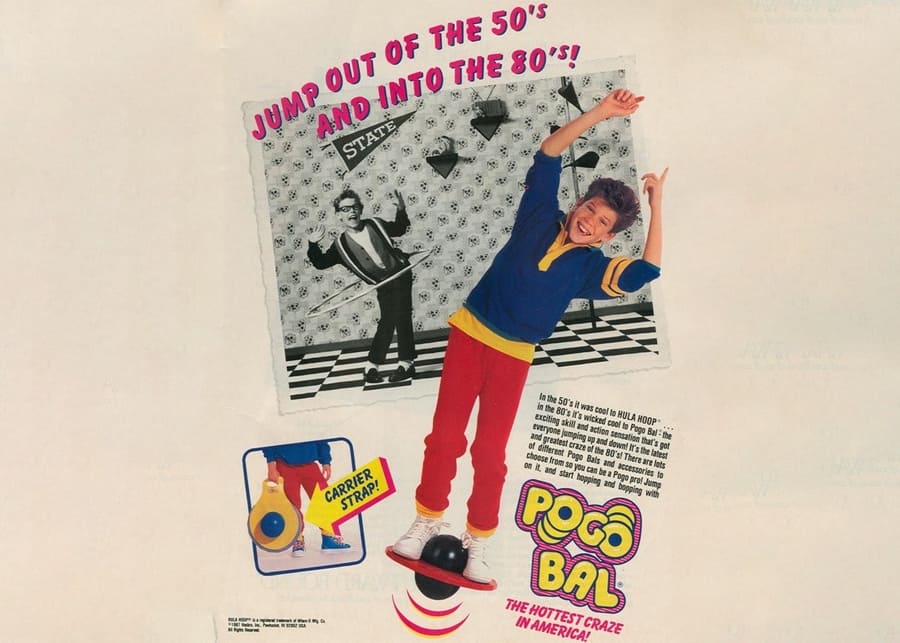 Advertisement for Pogo Bal in the 80s.