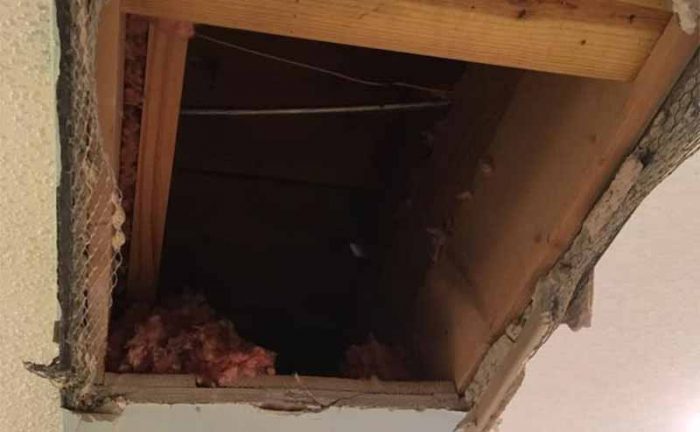 hole in the kitchen ceiling