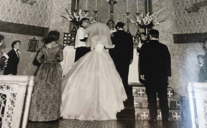 couple getting married at the altar