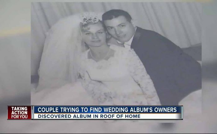 New segment showing the vintage wedding photo found in a roof