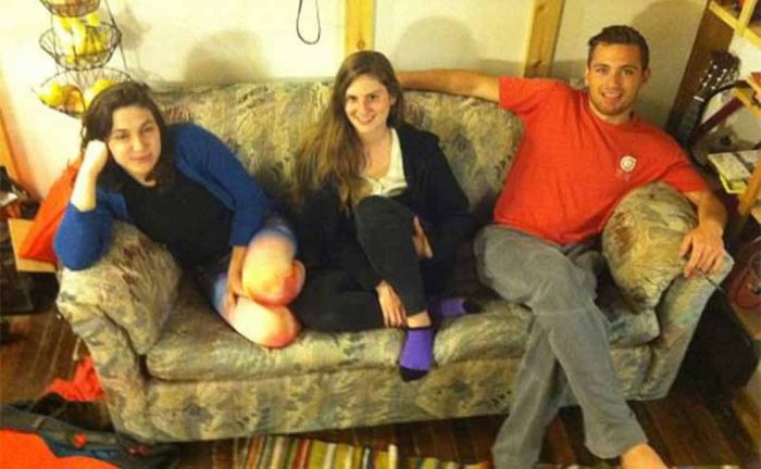 Reese Werkhoven, Cally Guasti, and Lara Russo sitting on a couch