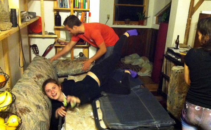 roommates hanging around on their couch
