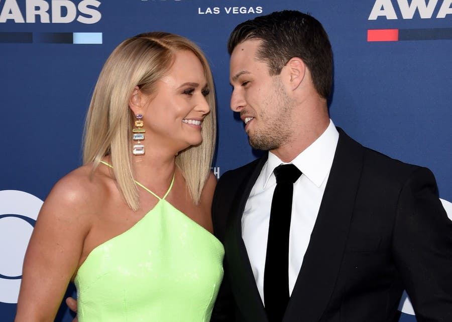 Miranda Lambert and Brendan McLoughlin, looking at each other
