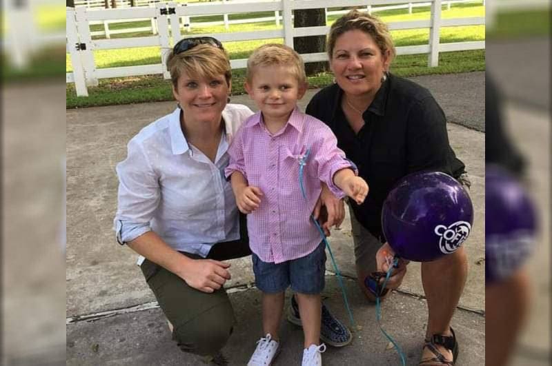 Summer Worden and Anne McClain with Worden’s son.