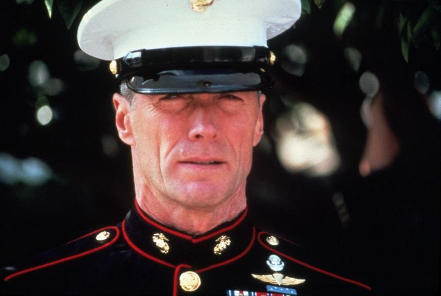 Film Stills of 'Heartbreak Ridge.' Clint Eastwood, Marine Dress Uniform in 1986
