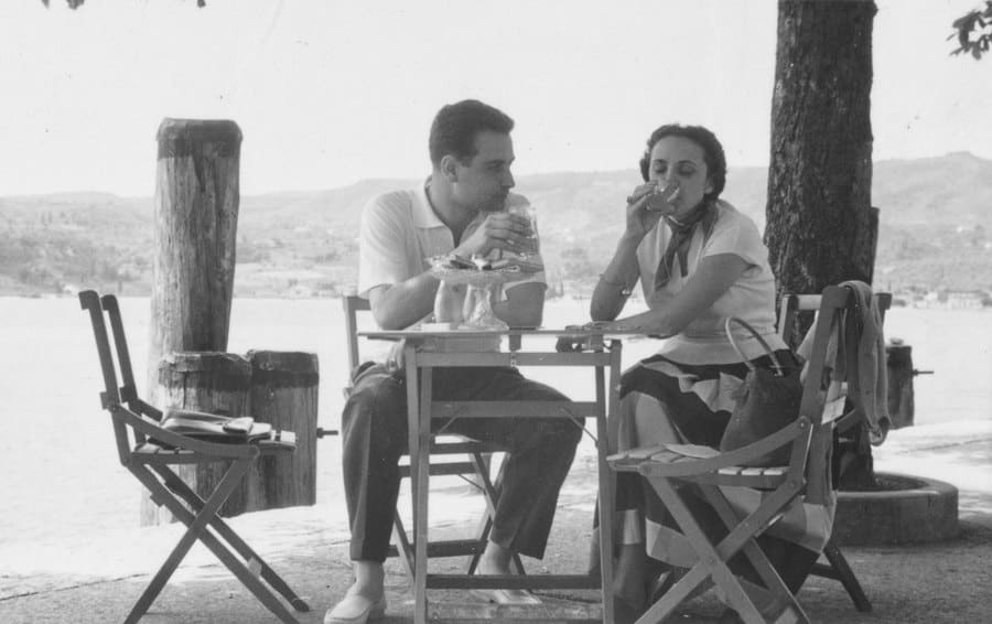 A portrait of a young couple in 1950