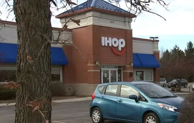 A photograph of the outside of the IHOP