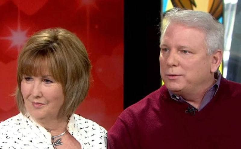 Kay and Marty during a TV interview