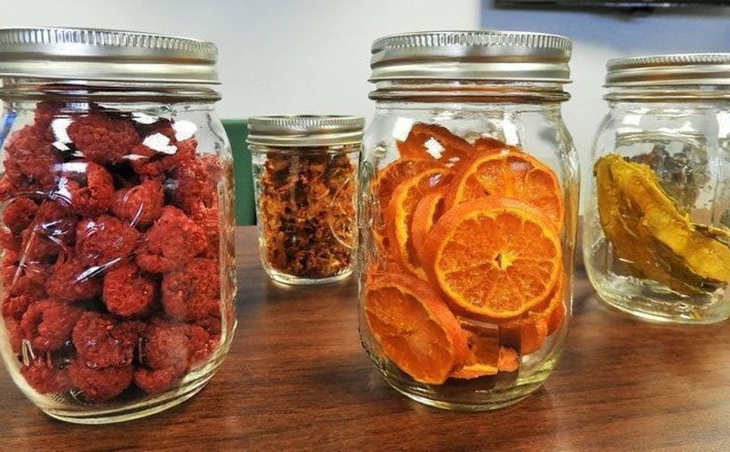 Mason jars with food inside