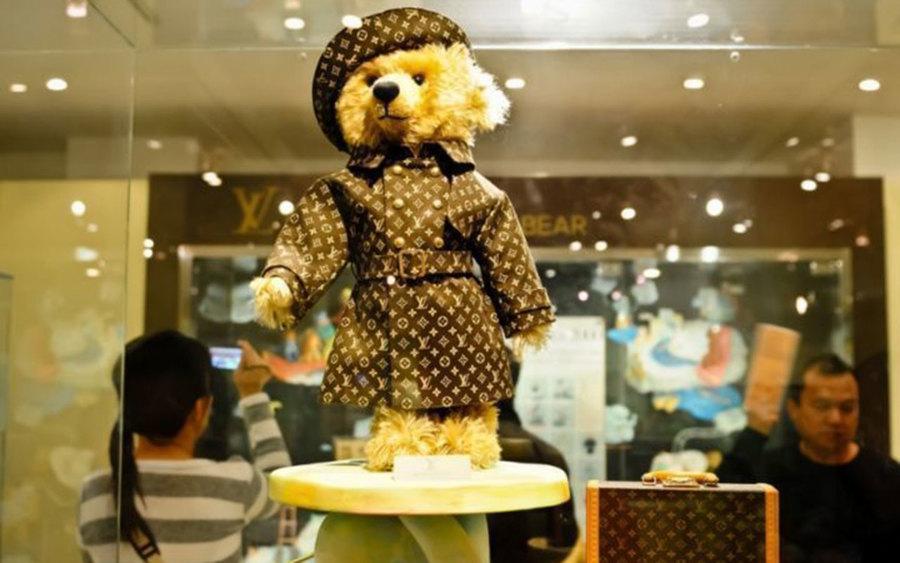 Steiff teddy bear in designer clothes
