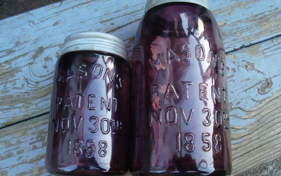 Violet mason jars