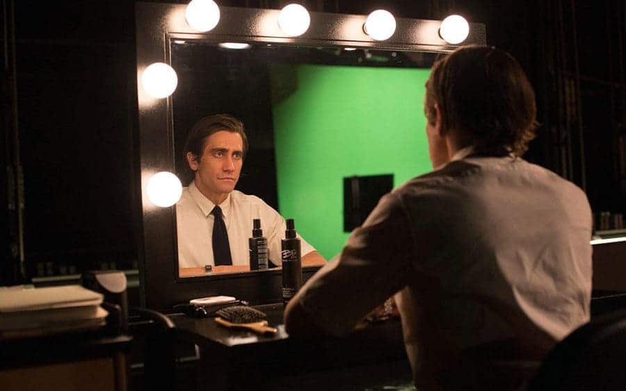 Jake Gyllenhaal in front of a dressing room mirror in ‘Nightcrawler.’