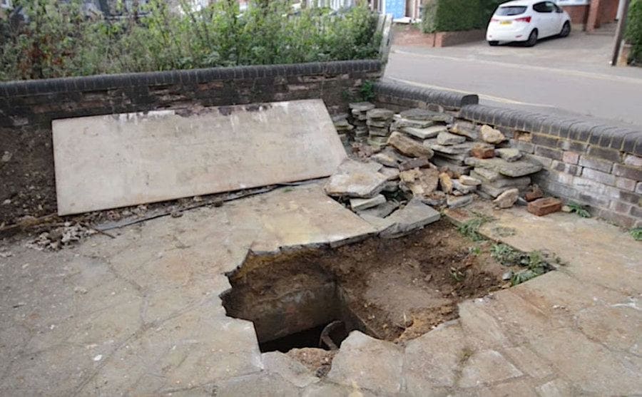 The hole in Simon’s driveway 