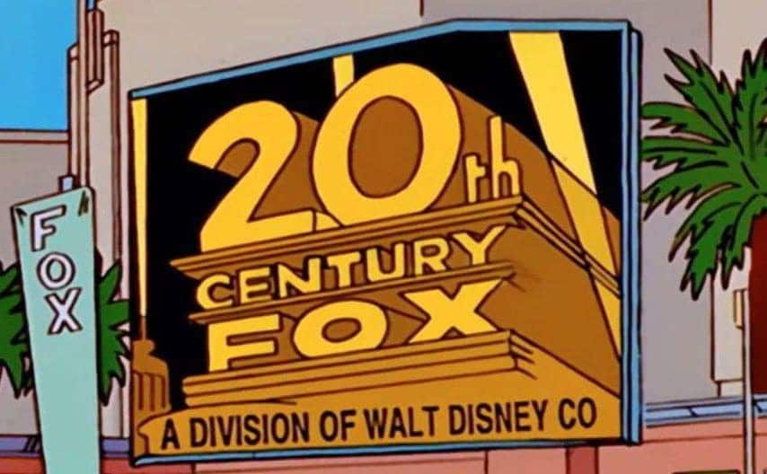 A sign for 20th Century Fox with ‘A division of Walt Disney Co’ written underneath 