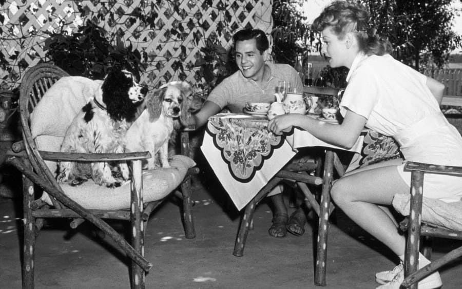 Film Stills of 1943, Animals (With Actors), Desi Arnaz, Lucille Ball, Dog, Home, Married Couples in 1943