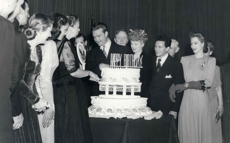 Eleanor Roosevelt hosts an FDR Birthday Ball with Movie Stars.