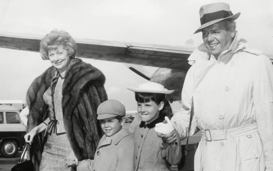 Actress Lucille Ball With Husband Actor Desi Arnaz Son Desi And Daughter Lucie