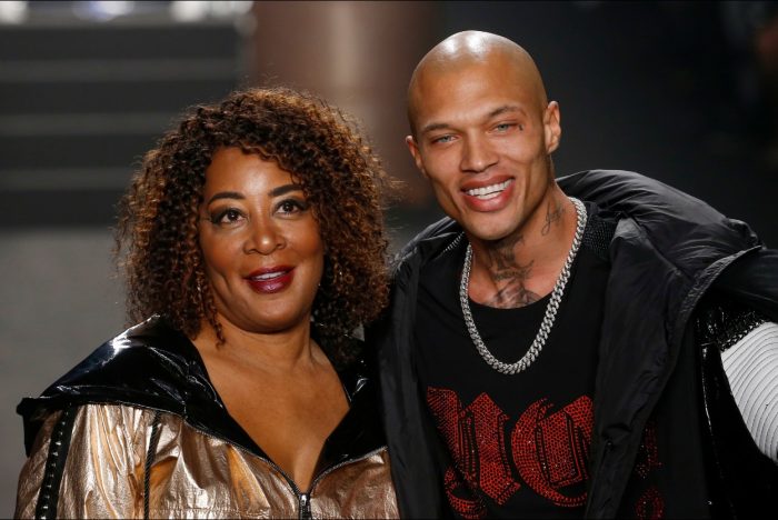 Wanda Salvatto and Jeremy Meeks on the catwalk
