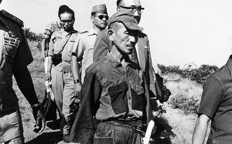 Hiroo Onoda surrendering in 1974
