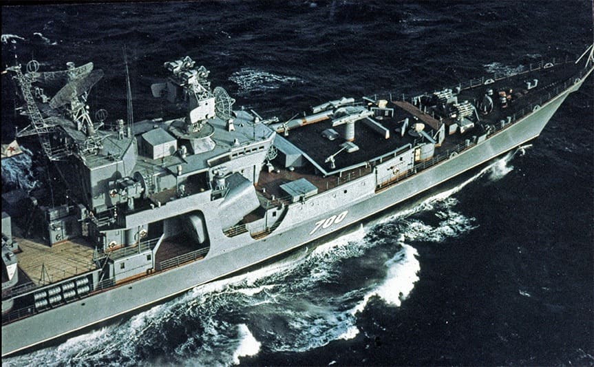 A navy ship