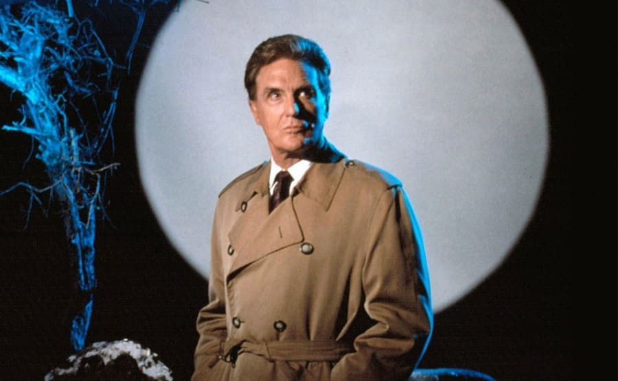 Robert Stack hosting Unsolved Mysteries 