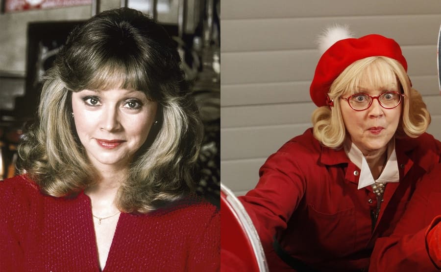 Shelley Long on the set of Cheers / Shelley Long and George Wendt in the film the Merry In-Laws 