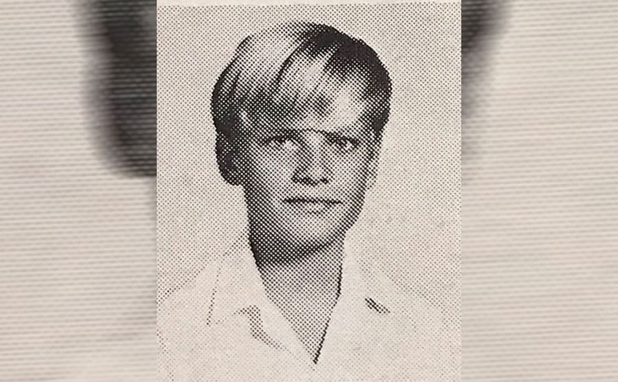 A yearbook photograph of Kelsey Grammar in middle school
