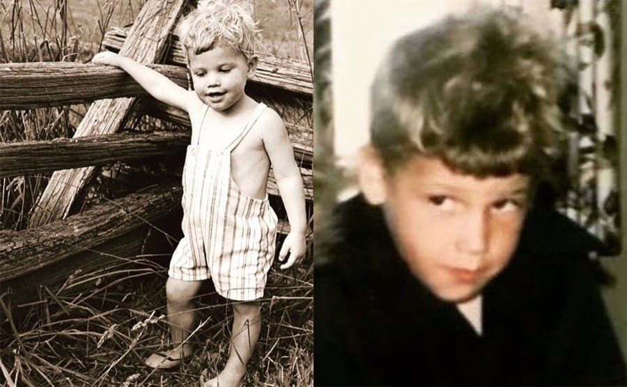 James Frey as a young boy in a field circa 1973 / James Frey at seven years old 