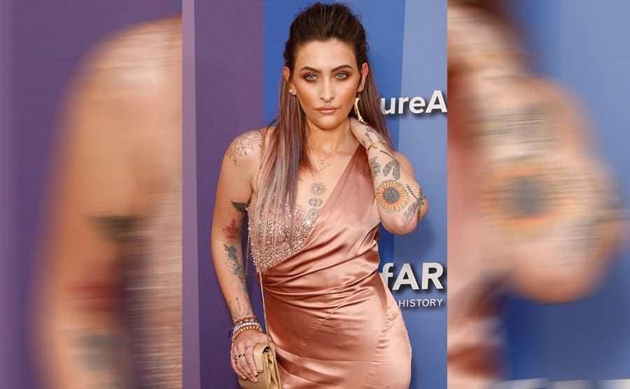 Paris Jackson in a pink dress on the red carpet 