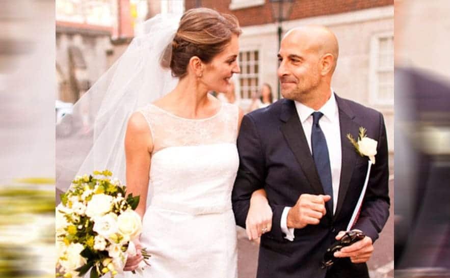 Stanley Tucci and Felicity Blunt on their wedding day 