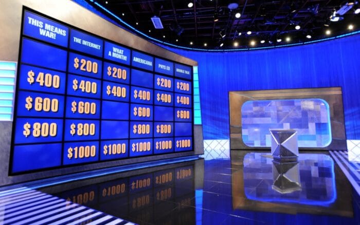 A general view on the set of the "Jeopardy!" 