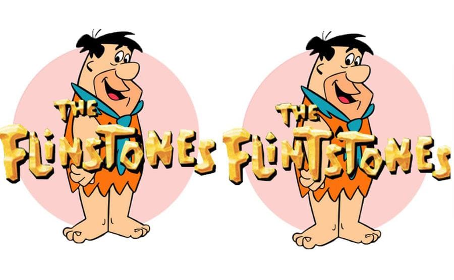 The Flintstones spelled with one t next to The Flinstones spelled with one t