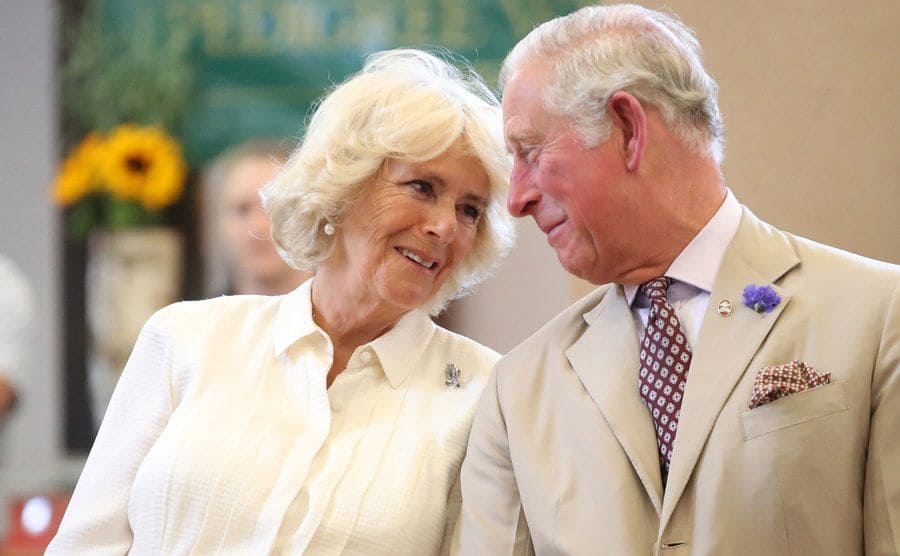 Camilla looking at Prince Charles lovingly 