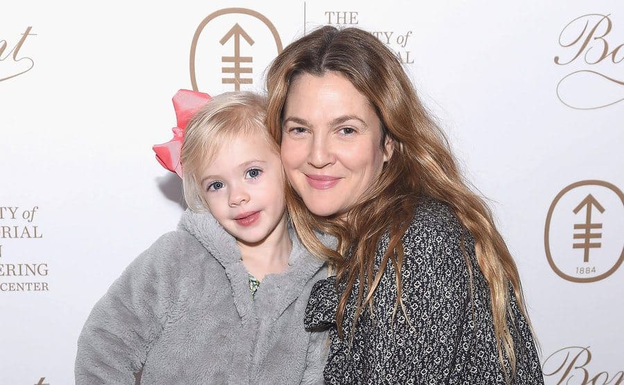 Drew Barrymore with her daughter Frankie Barrymore Kopelman on the red carpet in 2017