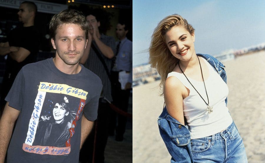 Breckin Meyer posing on the red carpet / Drew Barrymore in all denim on the beach 