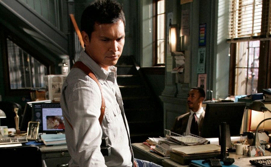Adam Beach as Chester Lake at the precinct in Law and Order