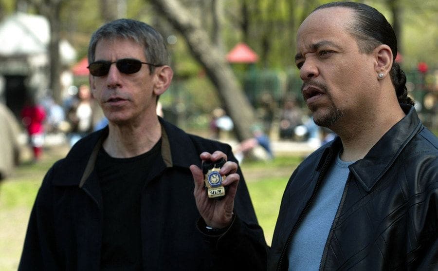 Richard Belzer and Ice T in a scene from Law and Order 