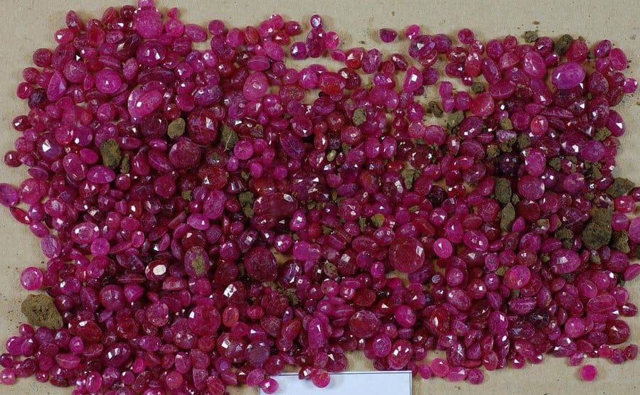 Red and pink jewels were recovered by metropolitan police after the crime.