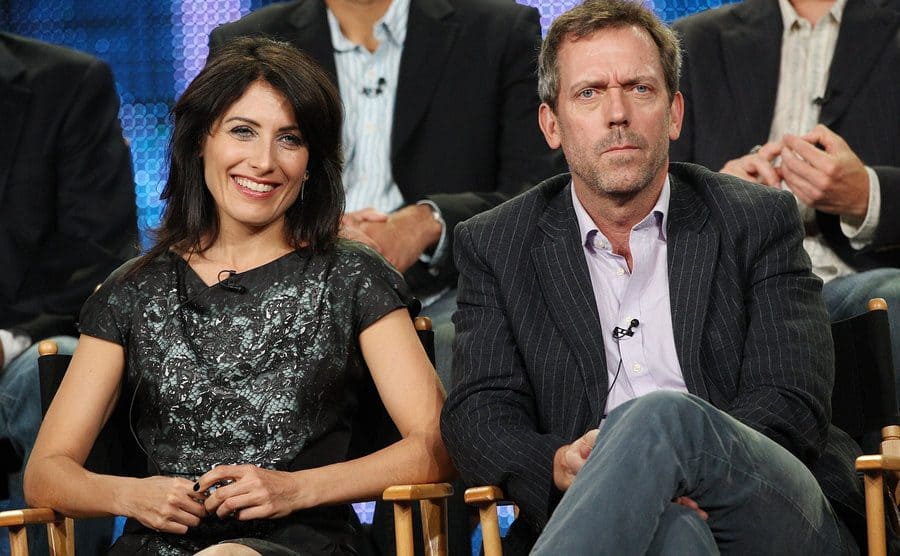 Actress Lisa Edelstein (L) and actor Hugh Laurie of the television show 