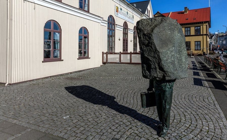 The Unknown Bureaucrat statue in Iceland 