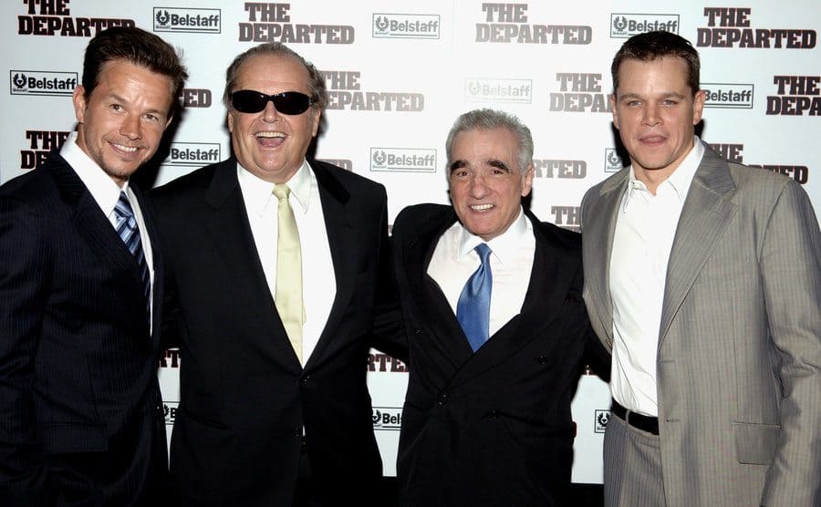 Mark Wahlberg, Jack Nicholson, Martin Scorsese, and Matt Damon on the red carpet 
