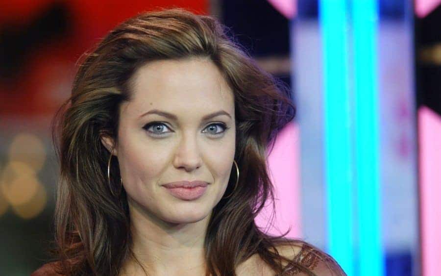 Angelina Jolie during Ben Affleck, Liv Tyler, Angelina Jolie, and Olivier Martinez Visit MTV's 