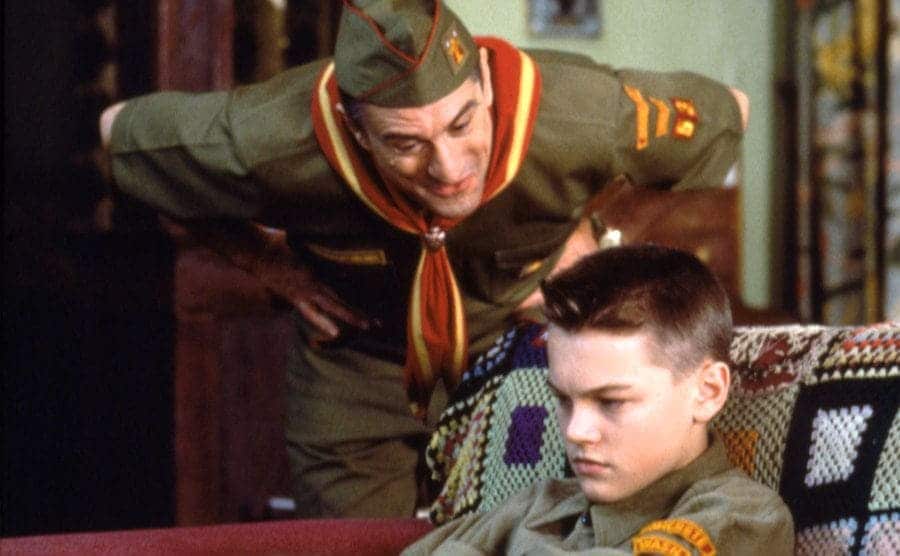 Robert De Niro and Leonardo DiCaprio on the set of This Boy's Life.