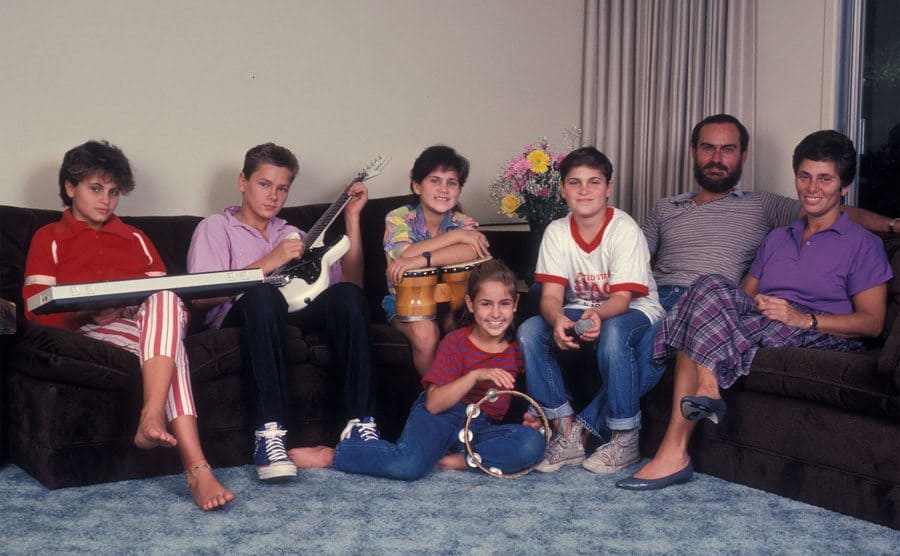 The Phoenix Family relaxing at their home in Los Angeles, California, US, circa 1985.