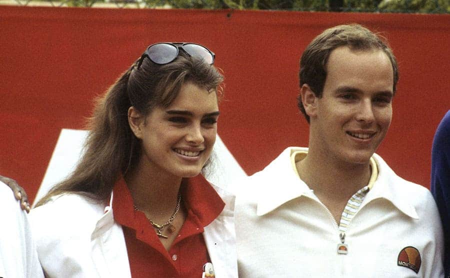 Brooke Shields posing with Prince Albert in 1979