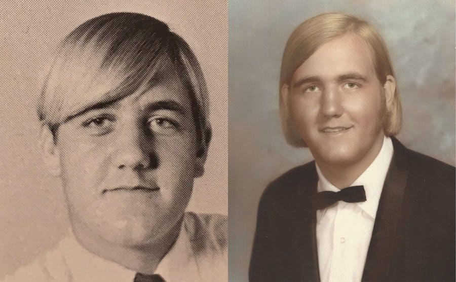 Two high school yearbook photos of Hulk Hogan 