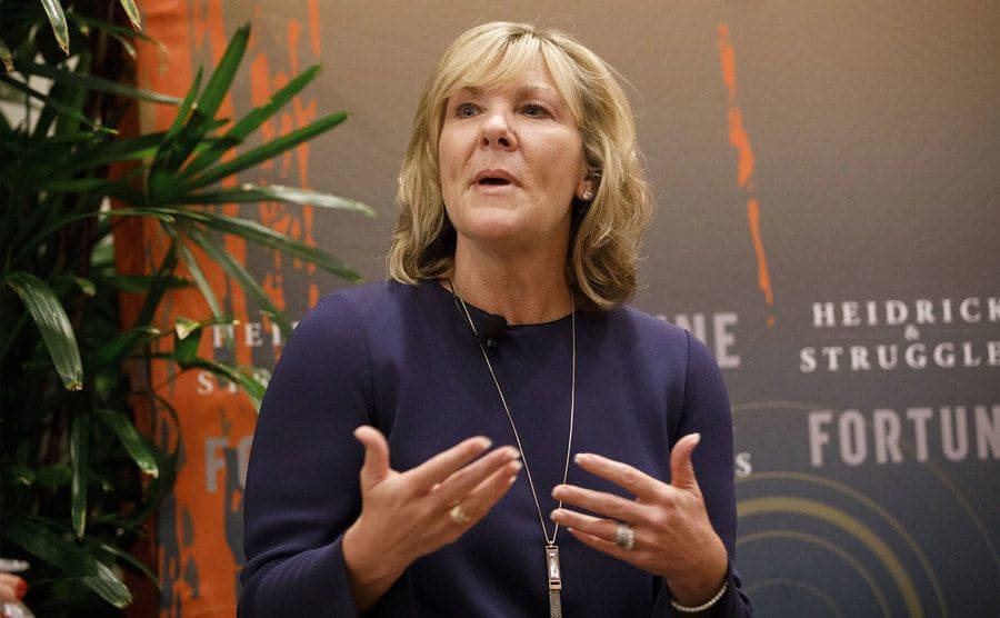 Tricia Griffith, president and chief executive officer of Progressive Corp., speaks during the Fortune's Most Powerful Women conference in Dana Point.