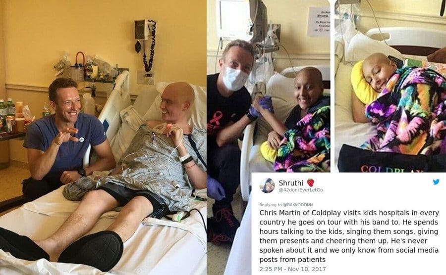 Chris Martin visiting sick kids in the hospital / The Tweet about Chris Martin’s kindness 