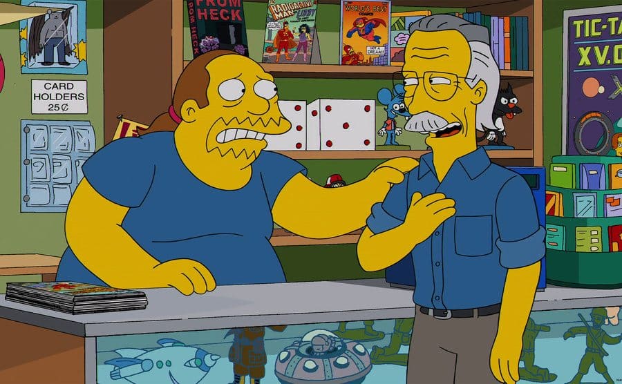 Comic Book Guy is talking to Stan Lee in an episode of The Simpsons. 