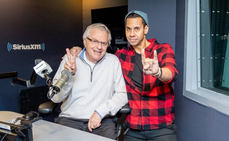Jerry Springer and Nick Carter at the SiriusXM radio station 